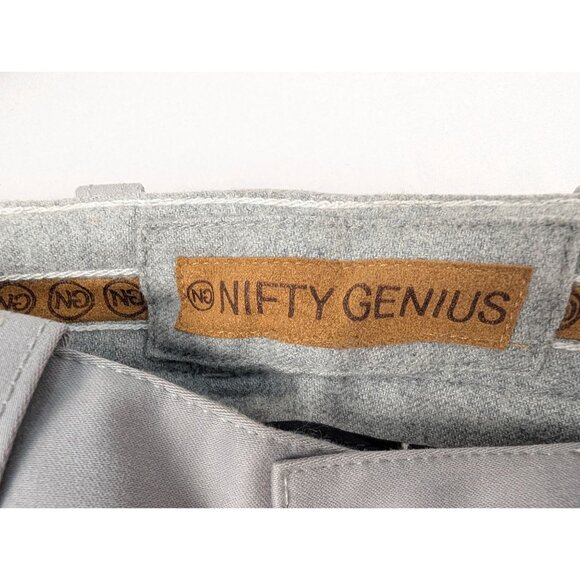 Nifty Genius Pants Mens 32 Gray Chino Slim Fit Stretch - Picture 5 of 9